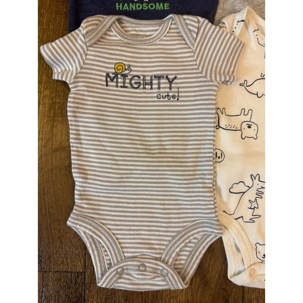 Carters Baby Boy 3 Months Clothes Lot Tees Shirts Bodysuits Rompers Mighty Cute